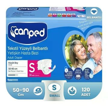 Canped 120 Adet S Belbantlı Tekstil Yüzey Hasta Bezi