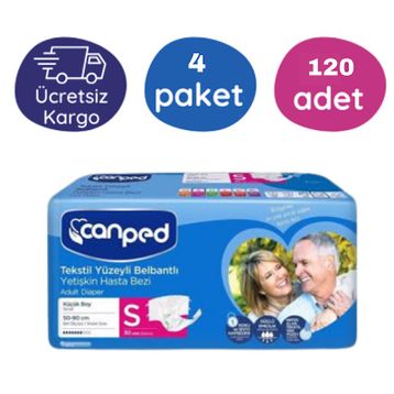 Canped 120 Adet S Belbantlı Tekstil Yüzey Hasta Bezi