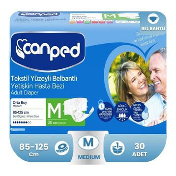 Canped 30 Adet M Belbantlı Tekstil Yüzey Hasta Bezi