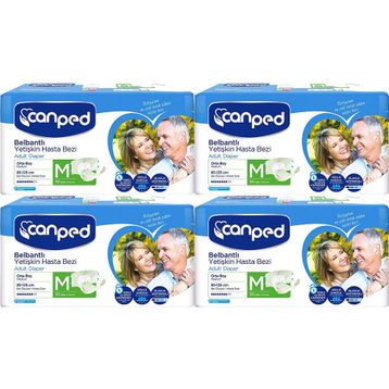 Canped Bel Bantlı Polietilen M 120 Adet Yetişkin Hasta Bezi