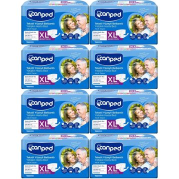 Canped Bel Bantlı Tekstil Yüzey Large-Büyük Boy 8x30 Adet Yetişkin Hasta Bezi