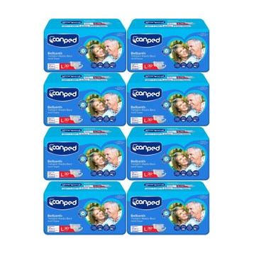 Canped Bel Bantlı Tekstil Yüzey Large-Büyük Boy 8x30 Adet Yetişkin Hasta Bezi
