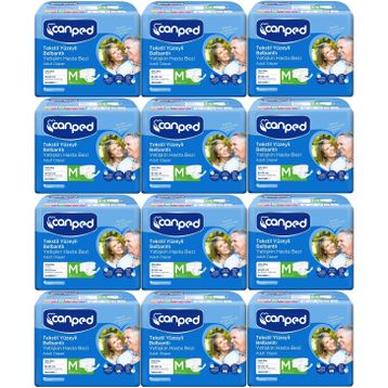 Canped Bel Bantlı Tekstil Yüzey M-Orta Boy 12x18 Adet Yetişkin Hasta Bezi