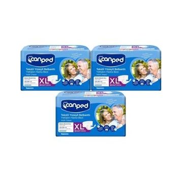 Canped Bel Bantlı Tekstil Yüzey XLarge Extra Büyük Boy 3x30 Adet Yetişkin Hasta Bezi