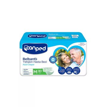 Canped Bel Bantlı Yetişkin Orta Boy M 30 Adet Hasta Bezi