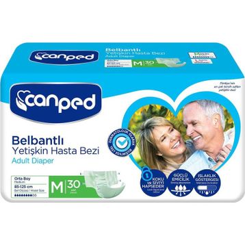 Canped Bel Bantlı Yetişkin Orta Boy M 30 Adet Hasta Bezi