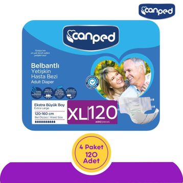Canped Belbantlı En Büyük Boy XL 120 Adet Hasta Bezi