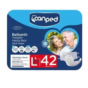 Canped Belbantlı Gece Large Night 14x3 42 Adet Hasta Bezi