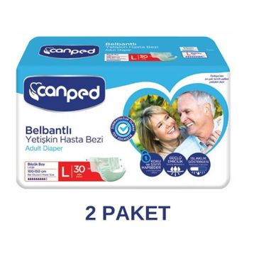 Canped Belbantlı Polietilen Büyük Boy 2×30'lu Hasta Bezi