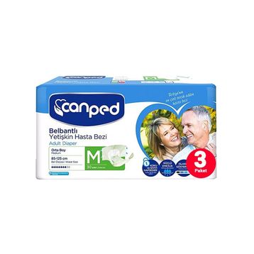 Canped Belbantlı Tekstil Yüzeyli 90 Adet Medium Hasta Bezi