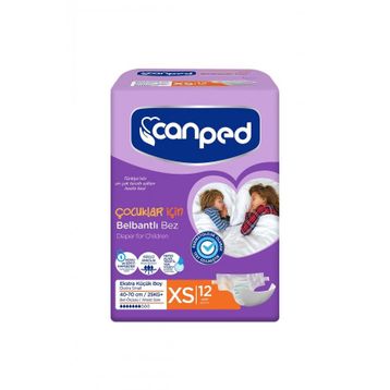 Canped Belbantlı Tekstil Yüzeyli Ekstra Küçük Boy 12'li Çocuk Hasta Bezi