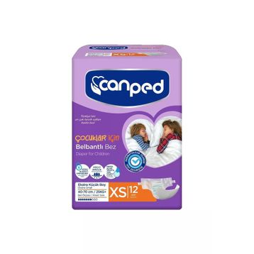 Canped Belbantlı Tekstil Yüzeyli Ekstra Küçük Boy 12'li Çocuk Hasta Bezi