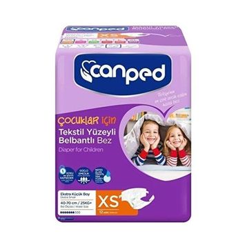 Canped Canbebe Belbantlı Tekstil XS 12'li Hasta Bezi