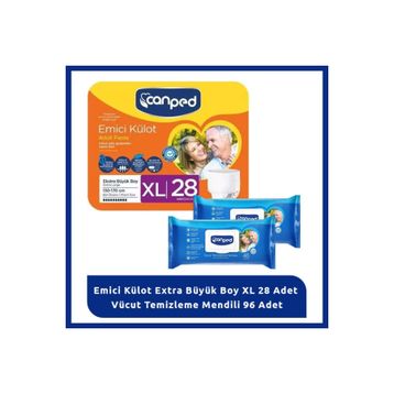 Canped Emici Külot XL 28 Adet Hasta Bezi + 96 Adet Vücut Temizleme Mendili