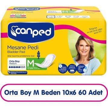 Canped Orta M 6 Paket 60 Adet 80-120 cm Emici Külot Hasta Bezi