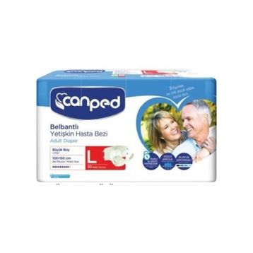 Canped P.E. Büyük Boy Large Belbantlı 30'lu Hasta Bezi