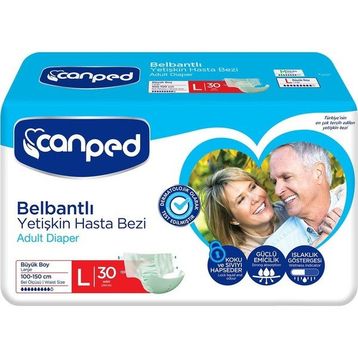 Canped Polietilenli Büyük Boy L 30'lu Hasta Bezi