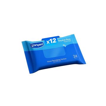 Canped Seyahat Boyu 24'lü 12 Adet Vücut Temizleme Havlusu