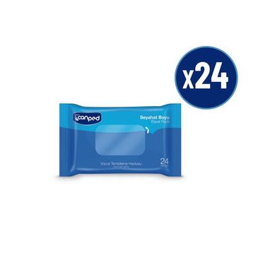 Canped Seyahat Boyu 24'lü 24 Adet Vücut Temizleme Havlusu