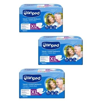 Canped Tekstil Yüzeyli Belbantlı XL 30x3 Adet Hasta Bezi