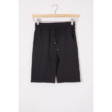Cansın Mini 18802 Siyah Beli Lastikli Basic Erkek Çocuk Şort