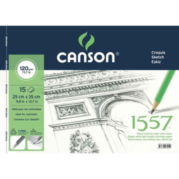Canson 1557 25x35 120 gr 15 Yaprak Resim ve Çizim Bloğu