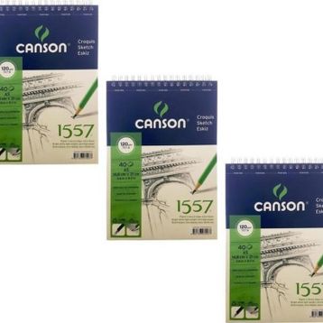 Canson 1557 Eskiz Defteri 120Gr. 40 Yaprak, A5 3'LÜ