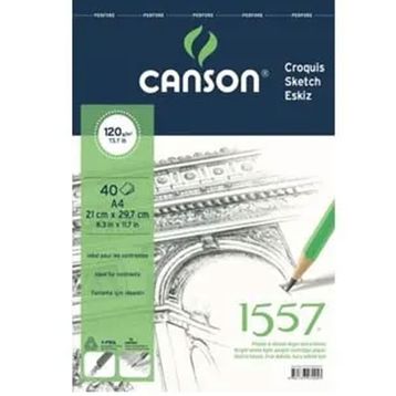 Canson 1557 Üstten Spiralli 120 gr A4 40 Yaprak Resim ve Çizim Blok Defter