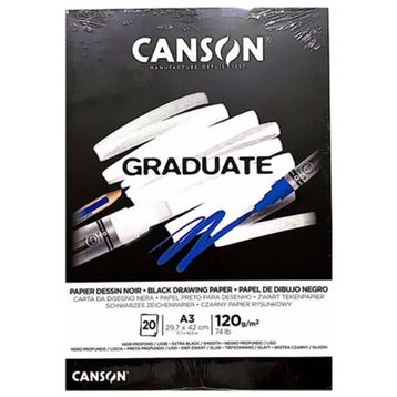Canson Graduate Cangrad Siyah 20 Sayfa A3 120 gr Çizim Bloğu