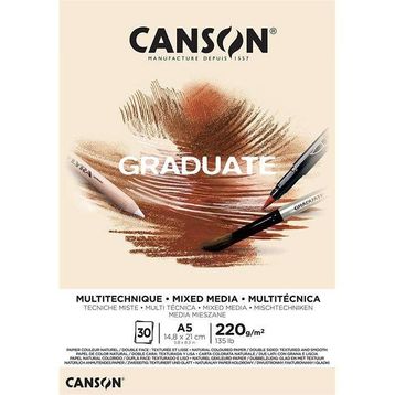Canson Graduate Mixed Media A5 220 G 30 Yaprak Defter