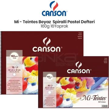Canson Mi Teintes Beyaz Spiralli 16 Yaprak 160 gr Pastel Defteri