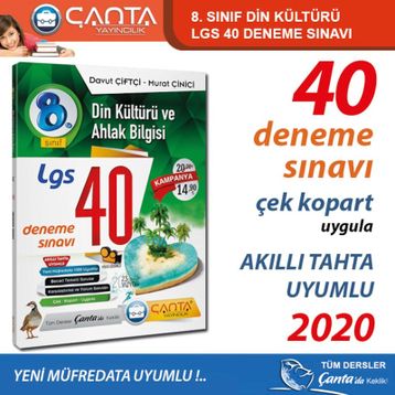 Çanta Yayıncılık 8. Sınıf Din Kültürü LGS 40 Deneme Sınavı