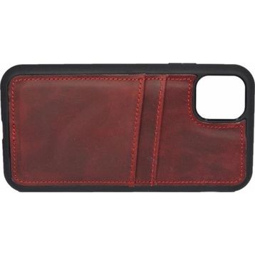 Çantayurdu iPhone 13 Hakiki Deri Kapak Back Cover Kartlıklı Kırmızı Telefon Kılıfı