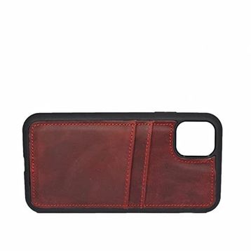 Çantayurdu iPhone 13 Hakiki Deri Kapak Back Cover Kartlıklı Kırmızı Telefon Kılıfı