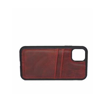 Çantayurdu iPhone 13 Hakiki Deri Kapak Back Cover Kartlıklı Kırmızı Telefon Kılıfı