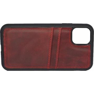 Çantayurdu iPhone 13 Hakiki Deri Kapak Back Cover Kartlıklı Kırmızı Telefon Kılıfı