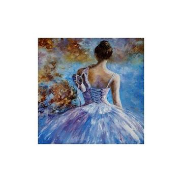 Canvas Hobby 40 x 50 cm Balerinin Gidişi Kasnaklı Sayılarla Boyama Seti Duvar Sticker
