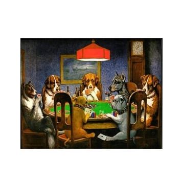 Canvas Hobby Dog Poker 40 x 50 cm Kasnaklı Sayılarla Boyama Seti Duvar Sticker