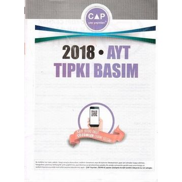 Çap Yayınları 2018 AYT Tıpkı Basım