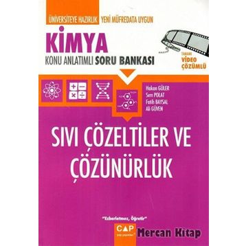 Çap Yayınları Kimya Sıvı Çözeltiler ve Çözünürlük Konu Anlatımlı Soru Bankası