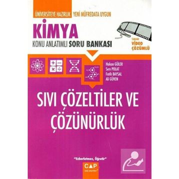 Çap Yayınları Kimya Sıvı Çözeltiler ve Çözünürlük Konu Anlatımlı Soru Bankası
