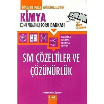 Çap Yayınları Kimya Sıvı Çözeltiler ve Çözünürlük Konu Anlatımlı