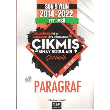 Çap Yayınları TYT MSÜ Paragraf 9 Yıl Çıkmış Sorular