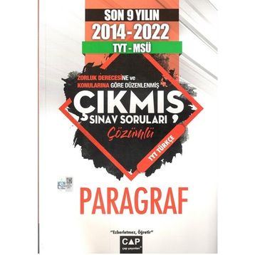 Çap Yayınları TYT MSÜ Paragraf 9 Yıl Çıkmış Sorular
