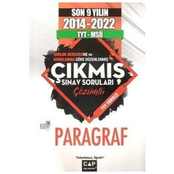 Çap Yayınları TYT MSÜ Paragraf 9 Yıl Çıkmış Sorular
