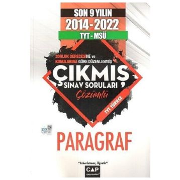 Çap Yayınları TYT MSÜ Paragraf 9 Yıl Çıkmış Sorular