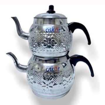 Çapar Group Motifli No 2 Beyaz Çaydanlık