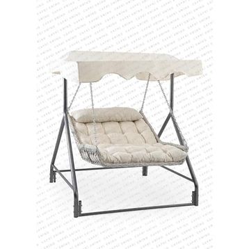 Capri Swing Capri Bed Çiftli Rattan Cappuccino Bahçe Balkon Salıncağı