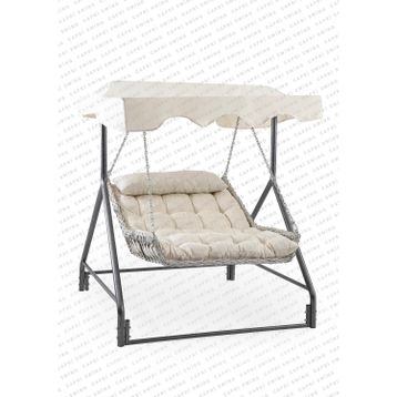 Capri Swing Capri Bed Çiftli Rattan Cappuccino Bahçe Balkon Salıncağı