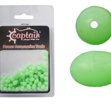 Captain 100'lü Paket 7 mm Glow Boncuk Oval Çapari ve Takım Boncuğu